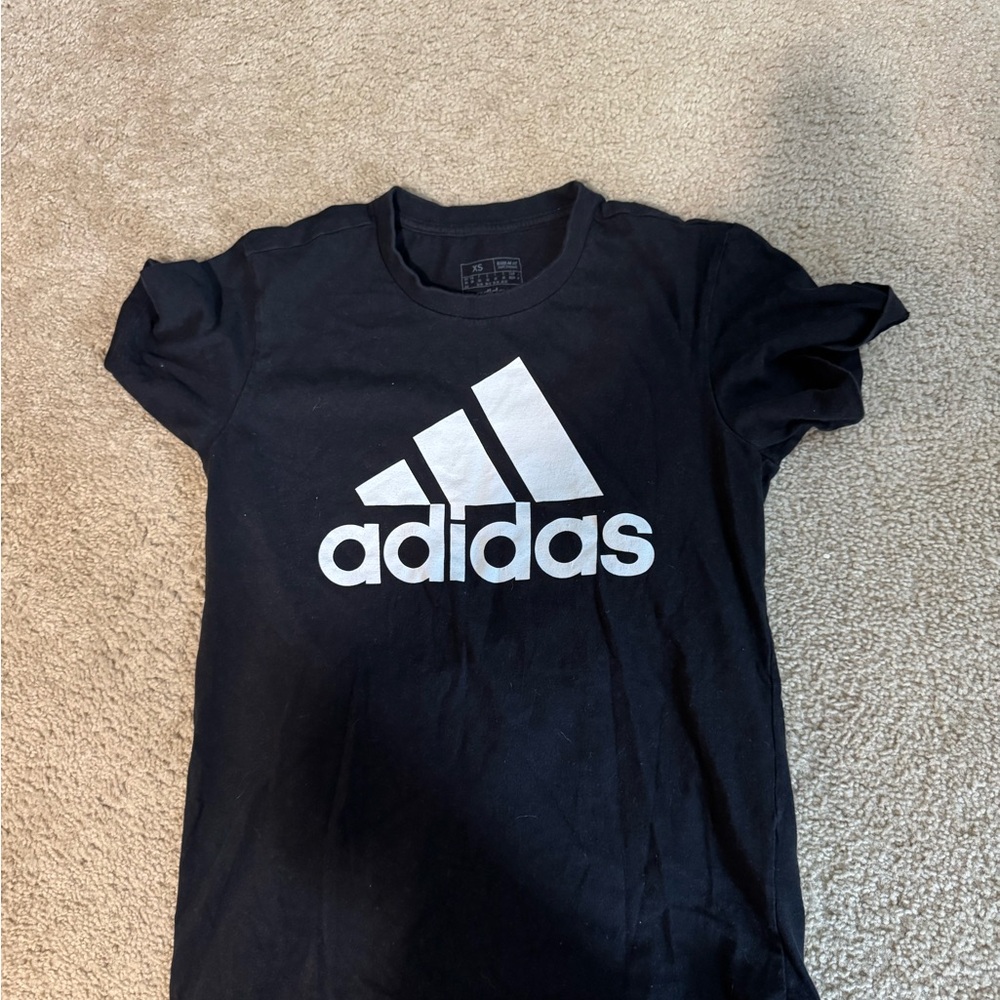 Adidas Black and White Short Sleeve Tee